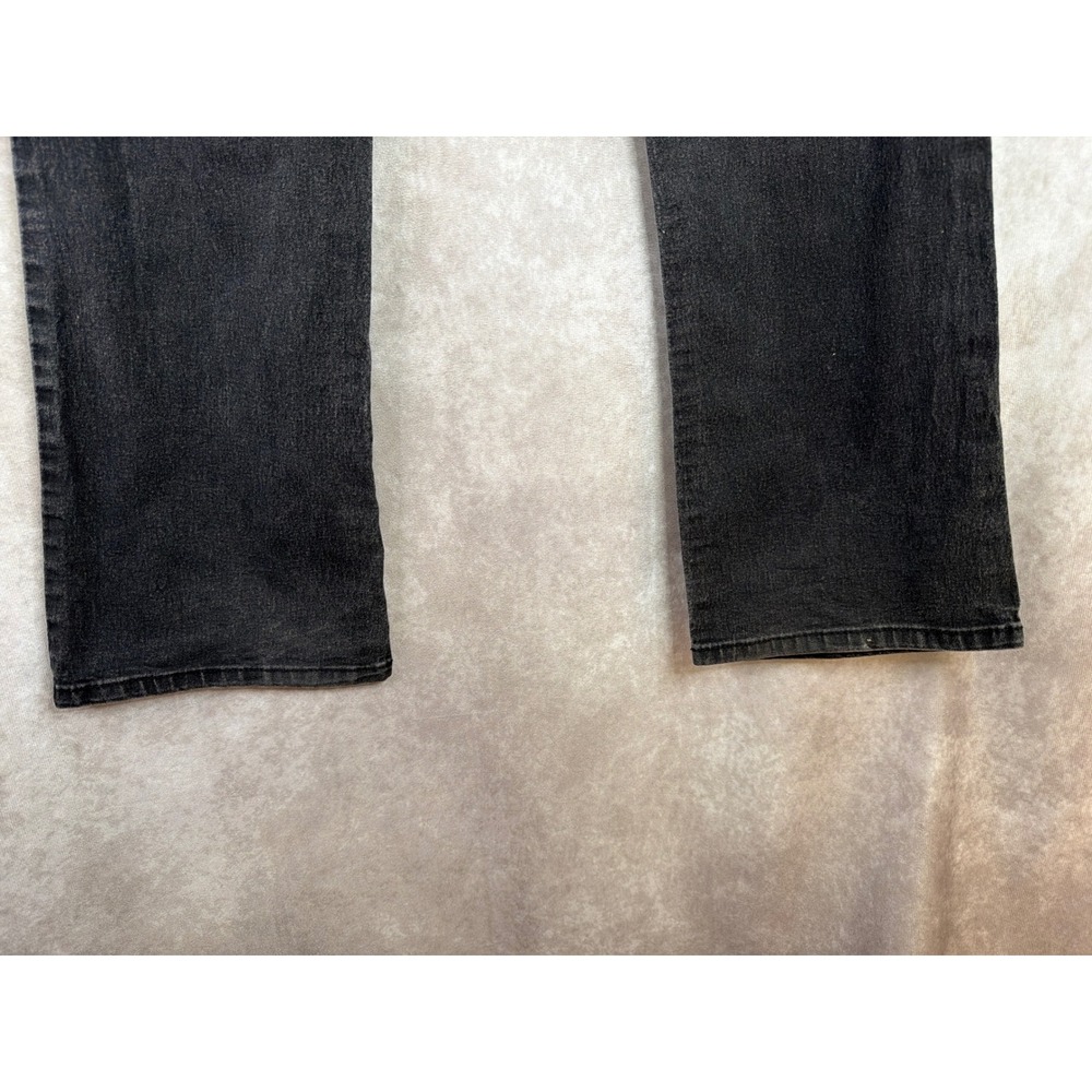 Y2K LEI Ashley Jeans 13 Black Low Rise Slim Bootcut Embroidered Fleur dis Lis - Picture 3 of 8